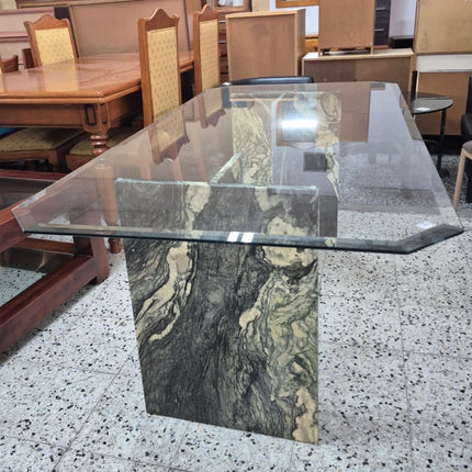 MESA DE CRISTAL Y MARMOL