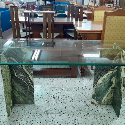 MESA DE CRISTAL Y MARMOL