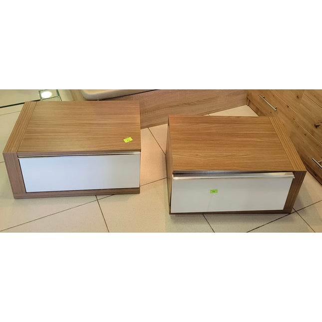 MESITAS DE NOCHE MADERA Y BLANCO