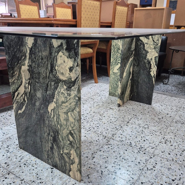 MESA DE CRISTAL Y MARMOL