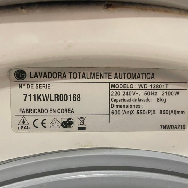 LAVADORA LG 8KG