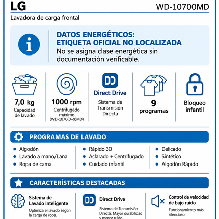 LAVADORA LG 7KG