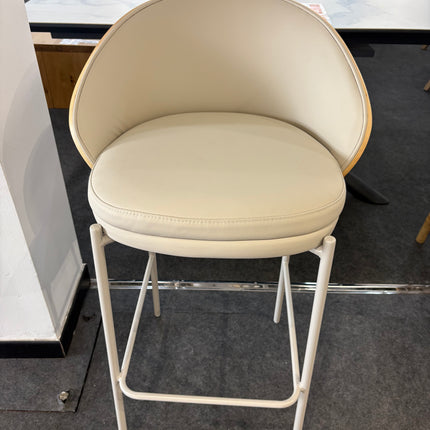 TABURETE EAMY DE PIEL SINTÉTICA BEIGE