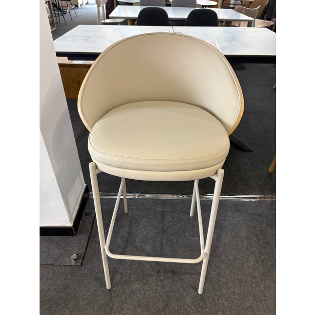 TABURETE EAMY DE PIEL SINTÉTICA BEIGE
