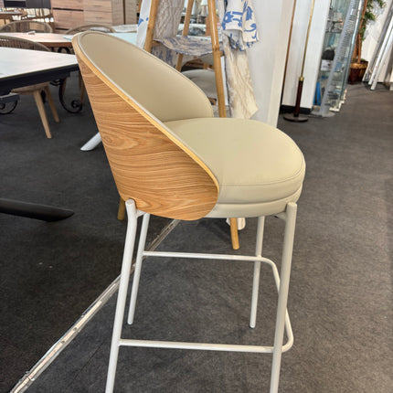 TABURETE EAMY DE PIEL SINTÉTICA BEIGE