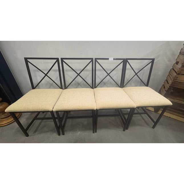 4 SILLAS METAL NEGRAS CON ASIENTO BEIGE