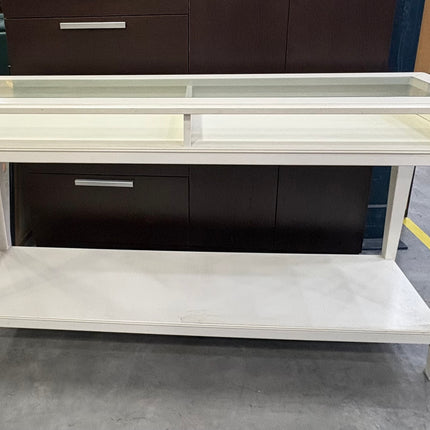 RECIBIDOR BLANCO MADERA CON CRISTAL