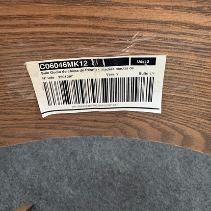 SILLA GODIA DE CHAPA DE FRESNO CON ACABADO WENGUÉ