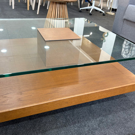 MESA DE CENTRO MADERA Y VIDRIO