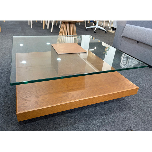 MESA DE CENTRO MADERA Y VIDRIO