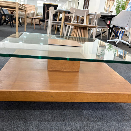 MESA DE CENTRO MADERA Y VIDRIO