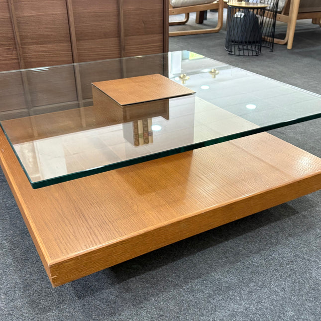 MESA DE CENTRO MADERA Y VIDRIO