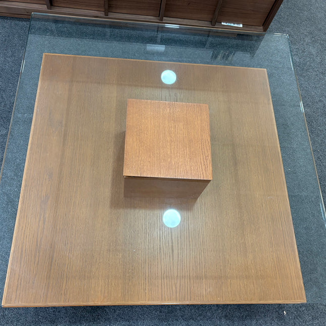 MESA DE CENTRO MADERA Y VIDRIO