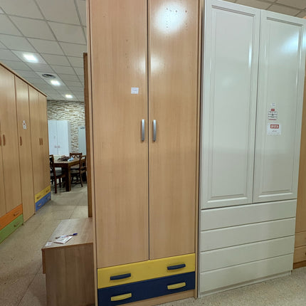 ARMARIO INFANTIL DOS PUERTAS AZUL Y AMARILLO