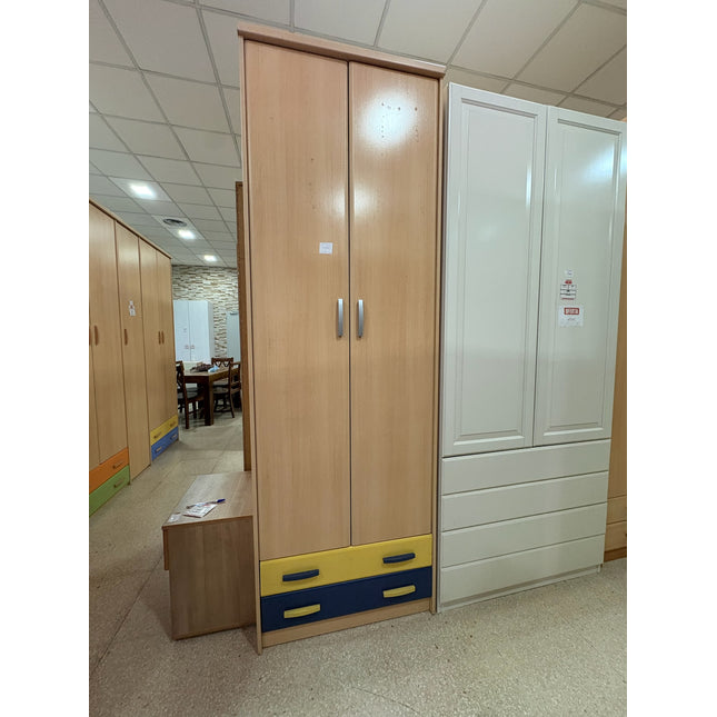 ARMARIO INFANTIL DOS PUERTAS AZUL Y AMARILLO