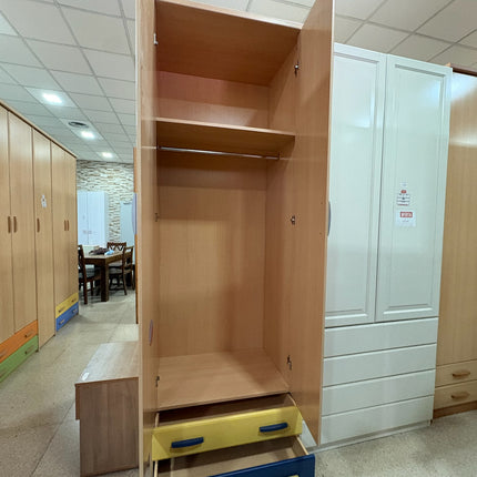 ARMARIO INFANTIL DOS PUERTAS AZUL Y AMARILLO