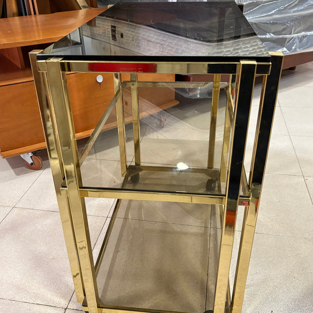 CARRITO AUXILIAR DORADO CON RUEDAS