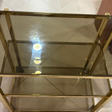 CARRITO AUXILIAR DORADO CON RUEDAS