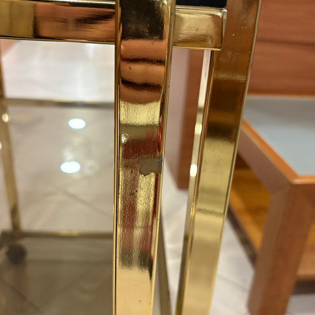 CARRITO AUXILIAR DORADO CON RUEDAS