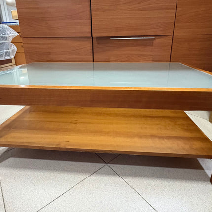MESA DE CENTRO MADERA Y VIDRIO