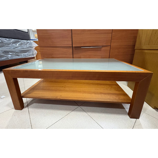 MESA DE CENTRO MADERA Y VIDRIO