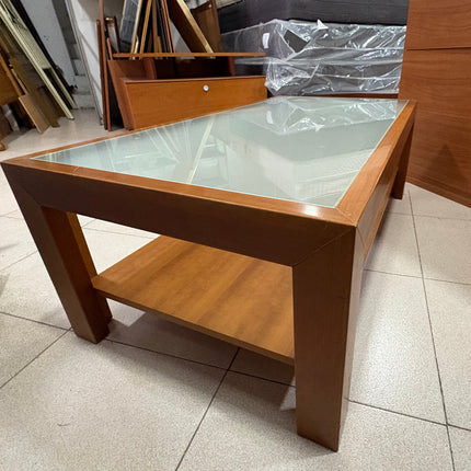 MESA DE CENTRO MADERA Y VIDRIO