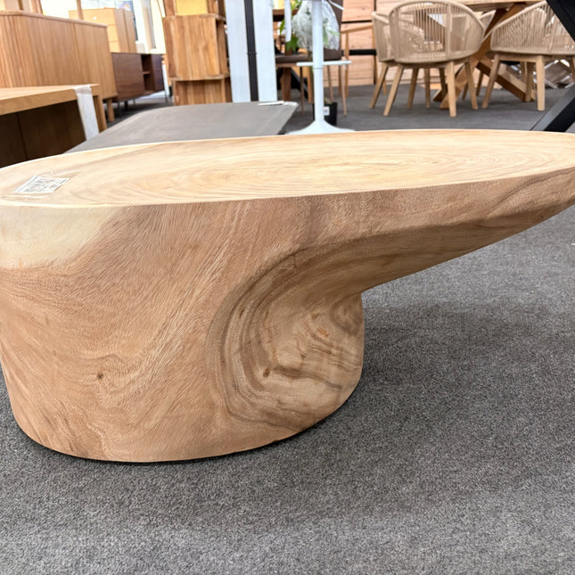MESA DE CENTRO CON PIE MOSI DE MADERA MACIZA