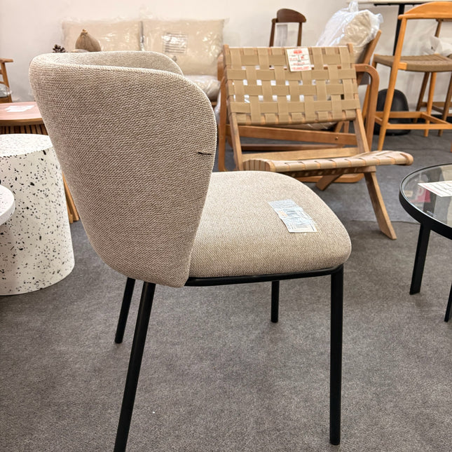 SILLA CISELIA DE CHENILLA MARRÓN CLARO