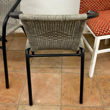2 SILLAS EXTERIOR MIMBRE GRIS