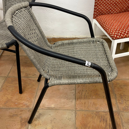 2 SILLAS EXTERIOR MIMBRE GRIS