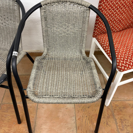 2 SILLAS EXTERIOR MIMBRE GRIS