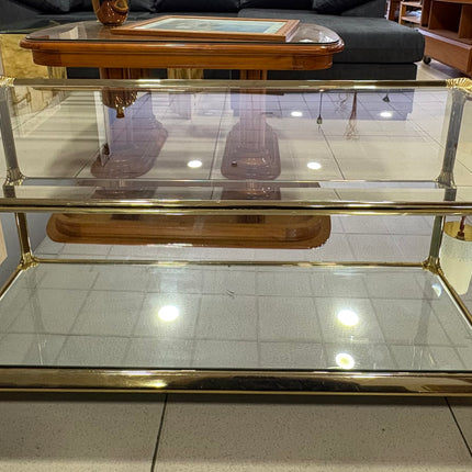 MESA DE CRISTAL DORADO
