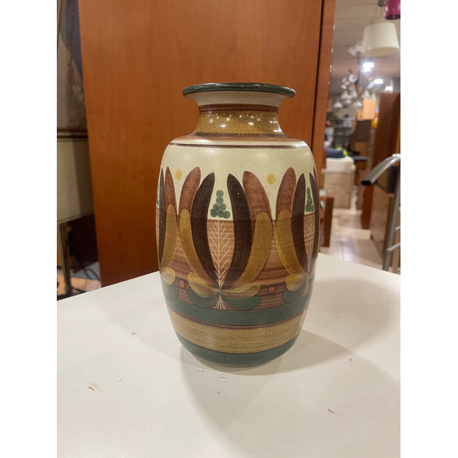 JARRÓN MARRÓN PINTADO A MANO