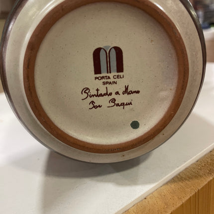 JARRÓN MARRÓN PINTADO A MANO