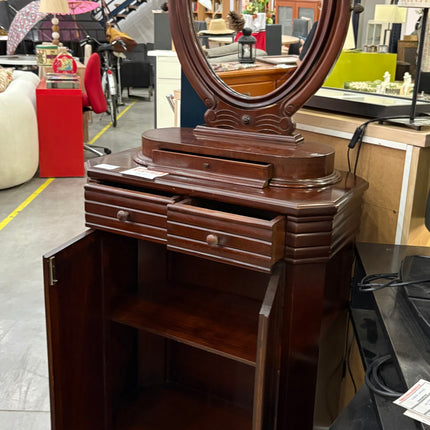 TOCADOR MADERA VINTAGE CON ESPEJO