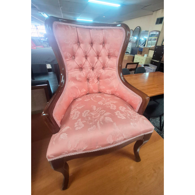 BUTACA ROSA VINTAGE MADERA