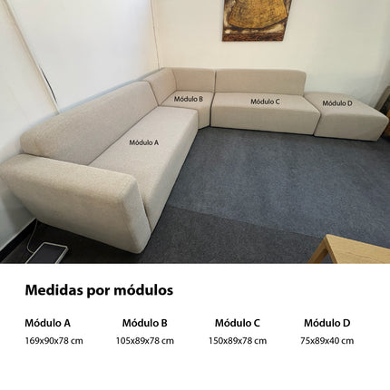SOFÁ MODULAR NEOM COLOR CRUDO