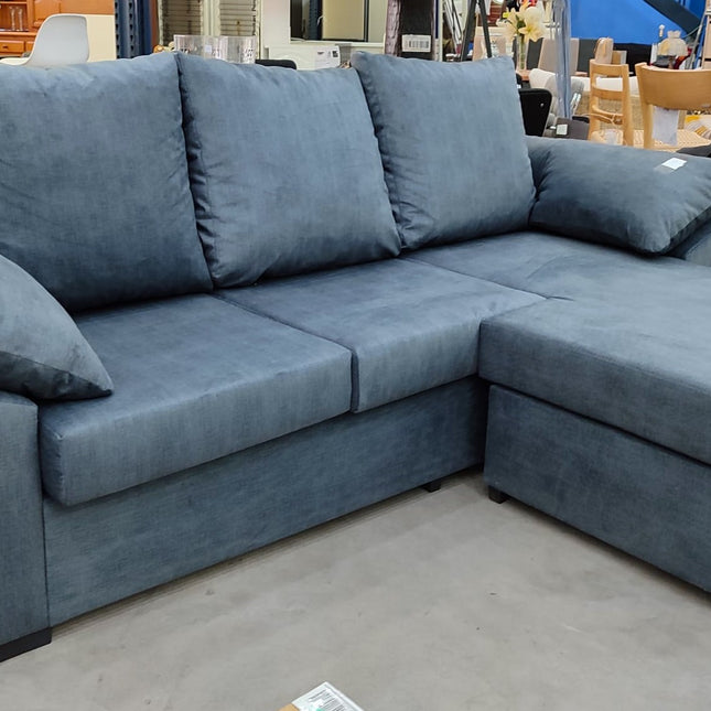 SOFÁ CHAISE LONGUE NUEVO GRIS