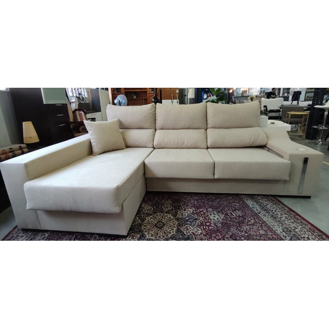 SOFÁ CHAISE LONGUE NUEVO BEIGE