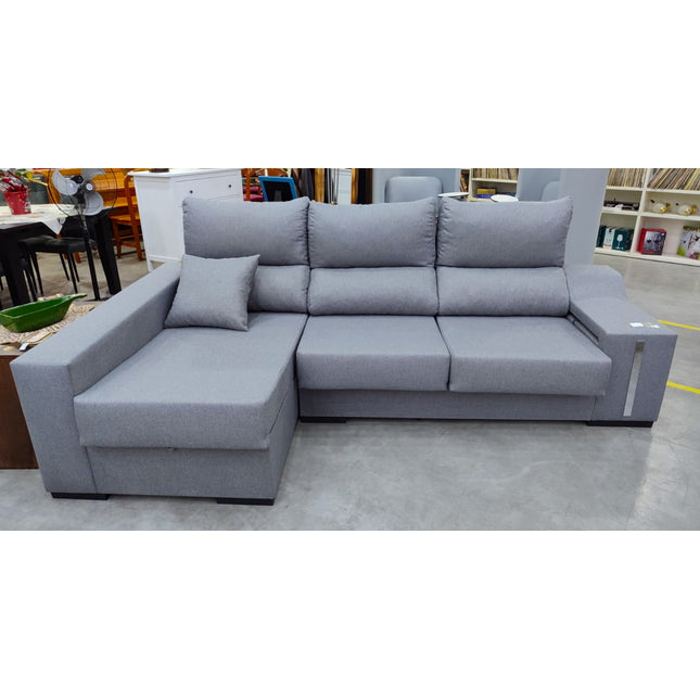 SOFÁ CHAISE LONGUE NUEVO GRIS