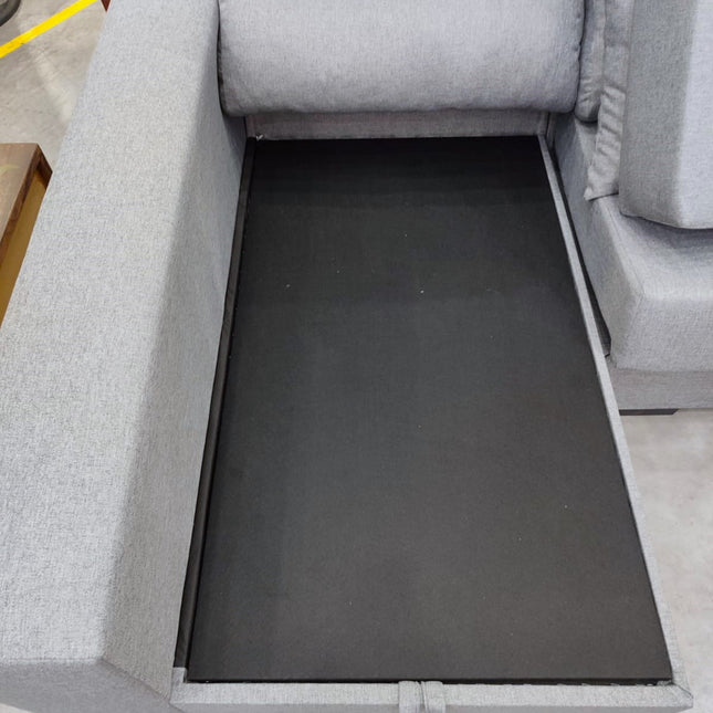 SOFÁ CHAISE LONGUE NUEVO GRIS