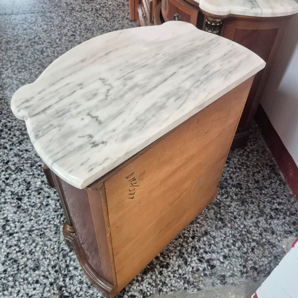 2 MESITAS DE NOCHE MÁRMOL Y MADERA